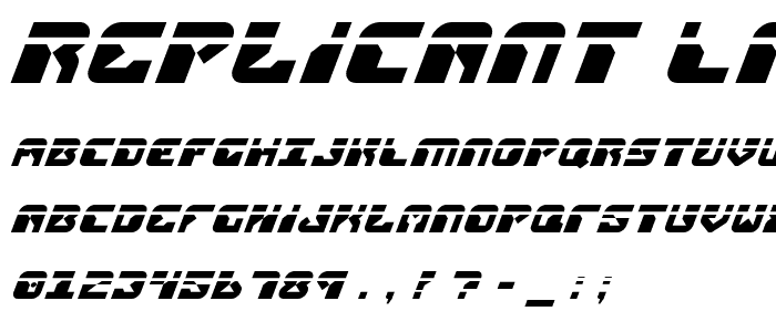 Replicant Laser Italic font